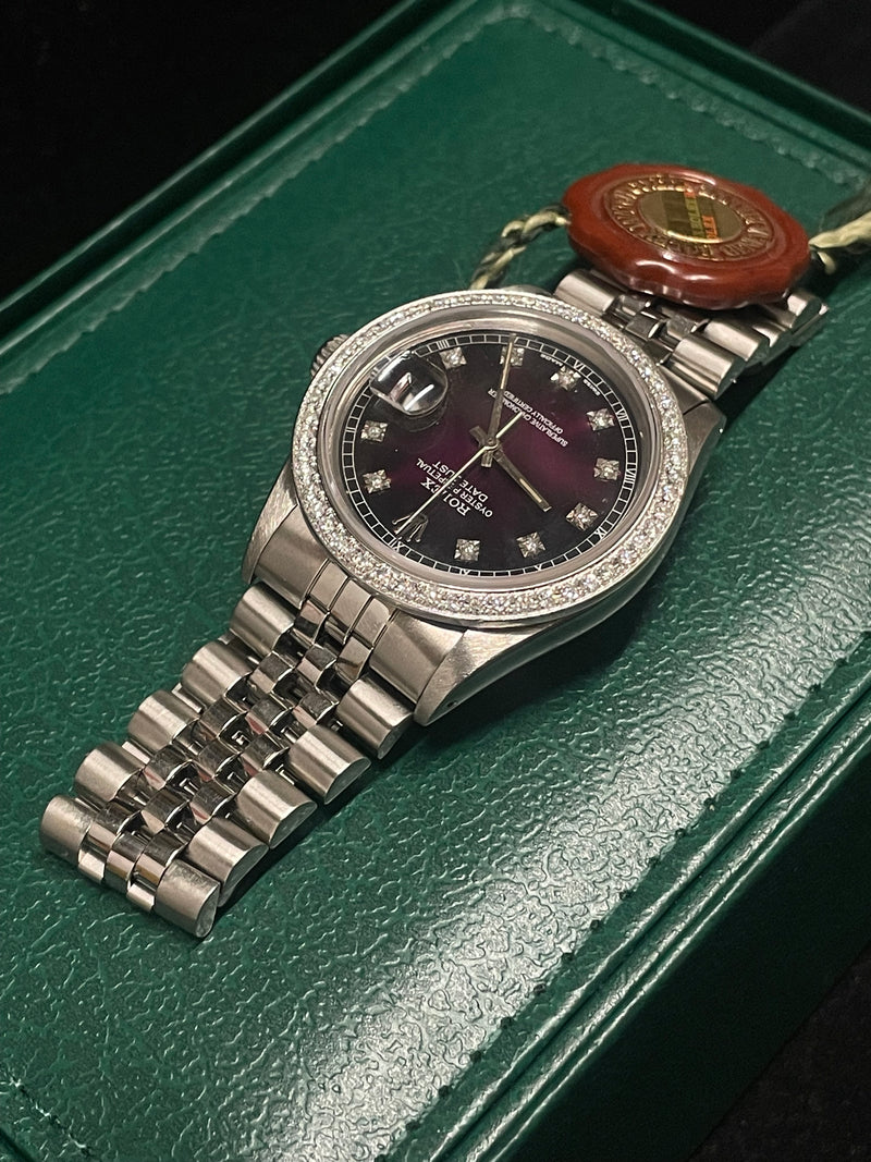 Rolex Datejust Watch: Stainless Steel, Diamond Dial & Bezel,- $30K APR w/ COA!!! APR57