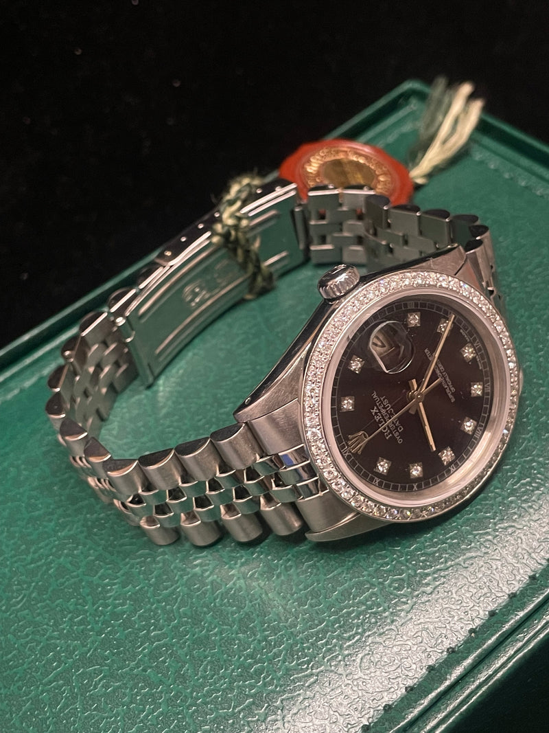 Rolex Datejust Watch: Stainless Steel, Diamond Dial & Bezel,- $30K APR w/ COA!!! APR57