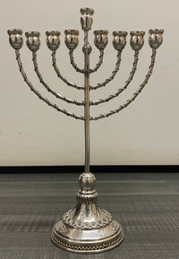 C.1950 Filigree 925 Sterling Silver Chanukah Menorah Judaica - $15K APR w/CoA APR57