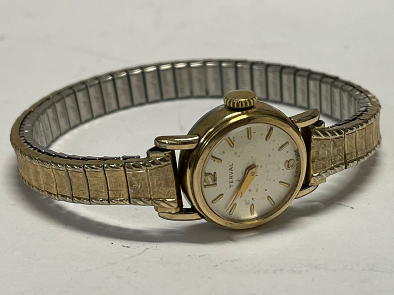 TERVAL Beautiful Antique Gold Tone Round Case Rare Ladies Watch- $2K APR w/ COA! APR57