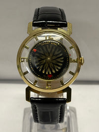 ERNEST BOREL Beautiful Psychedelic Design Dial Gold Tone Watch - $4K APR w/ COA! APR57