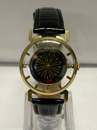 ERNEST BOREL Beautiful Psychedelic Design Dial Gold Tone Watch - $4K APR w/ COA! APR57