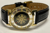 ERNEST BOREL Beautiful Psychedelic Design Dial Gold Tone Watch - $4K APR w/ COA! APR57