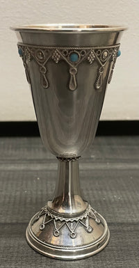 Vintage Filigree Sterling Silver Kiddush Cup Shabbat Judaica - $5K APR w/CoA APR57