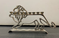 Vintage Silver Plated Lion Chanukah Menorah Judaica - $5K APR w/CoA APR57