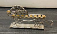 Vintage Silver Plated Lion Chanukah Menorah Judaica - $5K APR w/CoA APR57