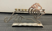 Vintage Silver Plated Lion Chanukah Menorah Judaica - $5K APR w/CoA APR57