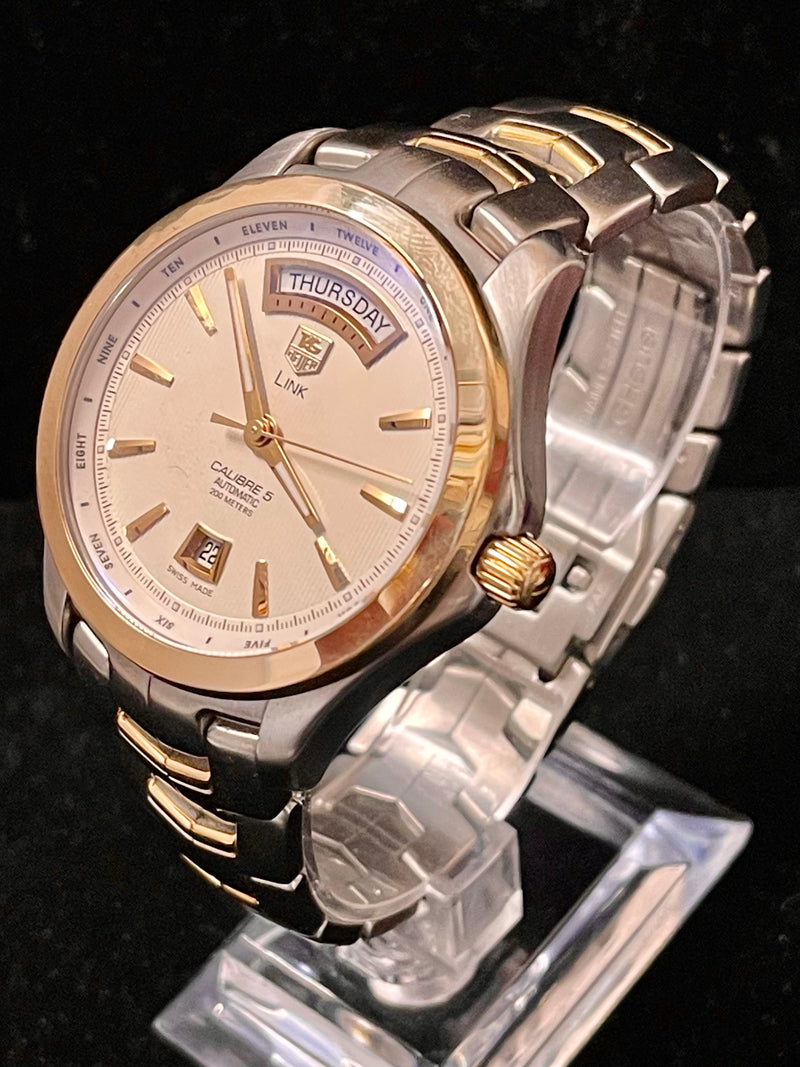 Tag Heuer Link Calibre 5 Automatic 18K YG & SS Men's Wristwatch - $13K APR w/COA APR 57