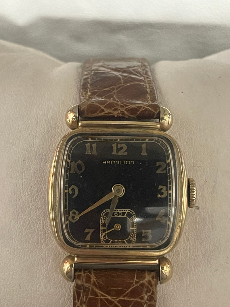 Hamilton Vintage 1940s Gold-Filled Unisex Watch with Black Dial - $6K APPRAISAL & CERTIFICATE OF AUTHENTICITY APR57