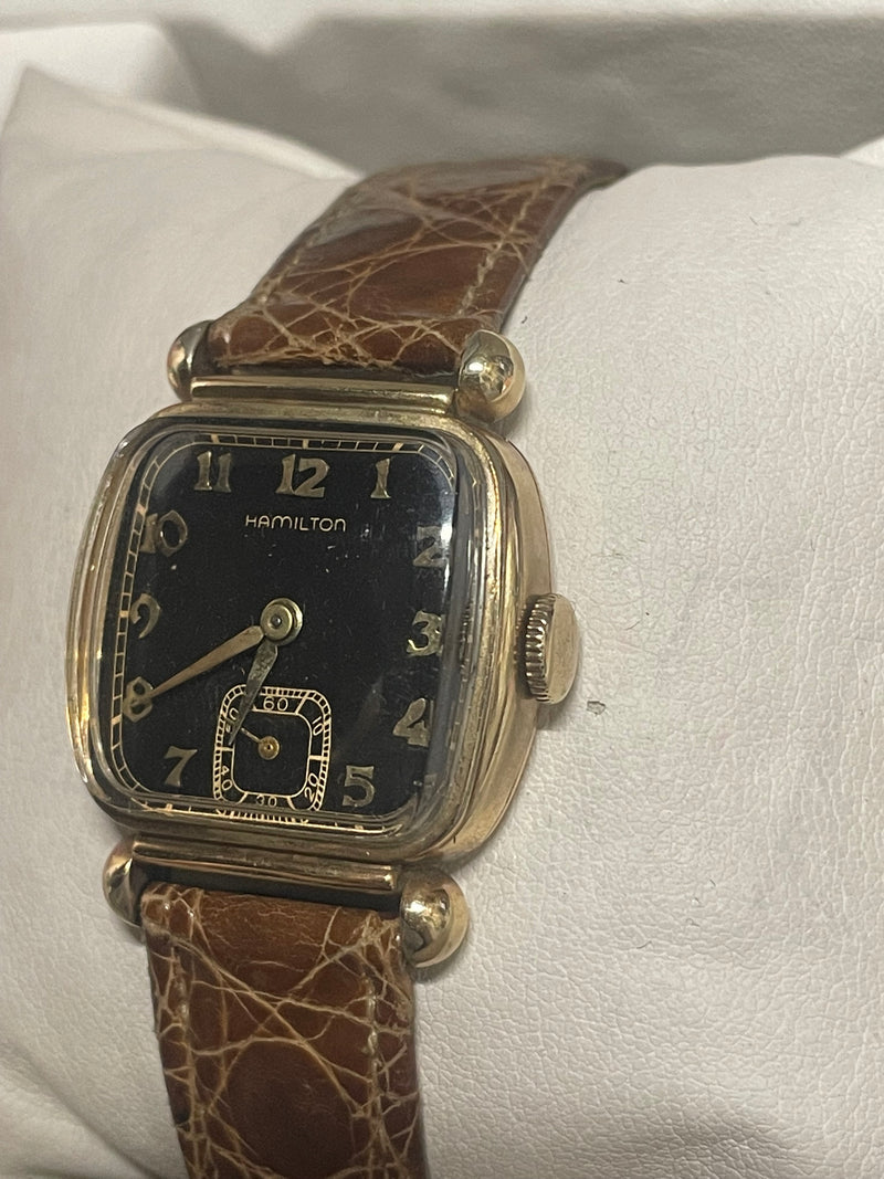 Hamilton Vintage 1940s Gold-Filled Unisex Watch with Black Dial - $6K APPRAISAL & CERTIFICATE OF AUTHENTICITY APR57