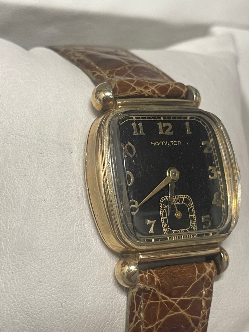 Hamilton Vintage 1940s Gold-Filled Unisex Watch with Black Dial - $6K APPRAISAL & CERTIFICATE OF AUTHENTICITY APR57