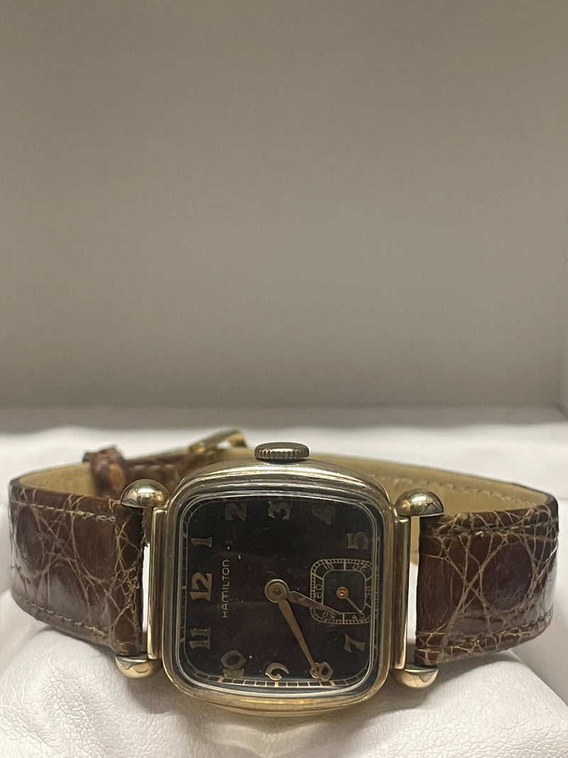 Hamilton Vintage 1940s Gold-Filled Unisex Watch with Black Dial - $6K APPRAISAL & CERTIFICATE OF AUTHENTICITY APR57