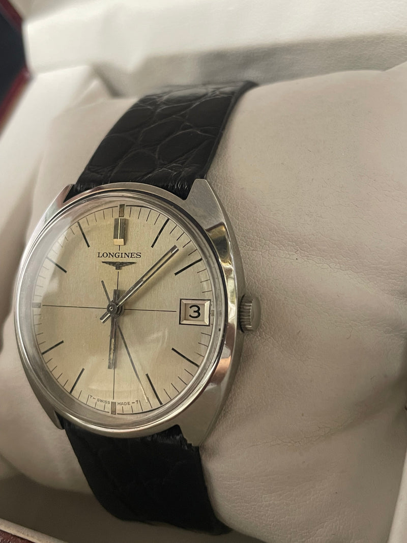 Longines Vintage 1960s Men’s Watch, White Gold Style,-Large Case- $10K APPRAISAL & CERTIFICATE OF AUTHENTICITY APR57