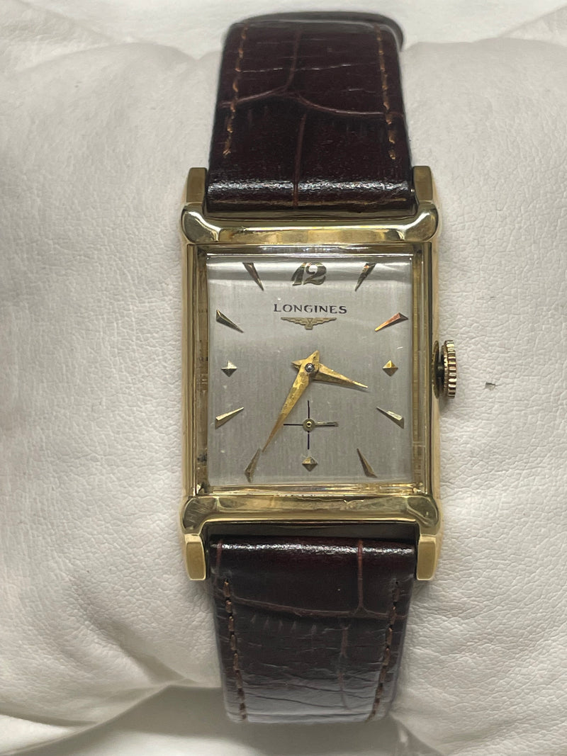 Longines Vintage 1940s Unisex Watch: Solid Gold 14K Tank Case, - 12K APR w/ COA! APR57