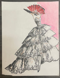 C.1980’s Yves Saint Laurent Fashion Drawing With Envelope - $20K APR w/CoA APR57