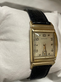 Hamilton Vintage 1940s Gold Tank Watch with Crocodile Strap - $13K APR w/ COA! APR57