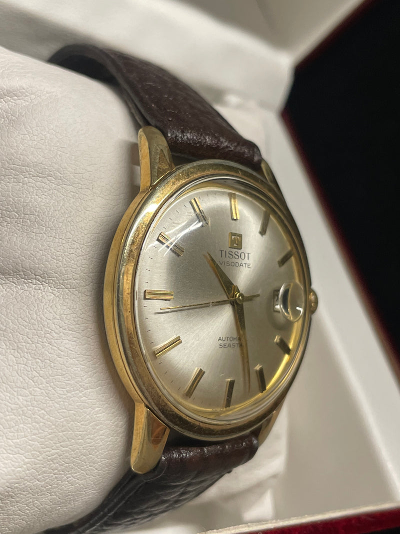 Tissot Visodate Vintage 1950s UnisexWatch with Brown Lizard Strap $4K APR w/ COA! APR57