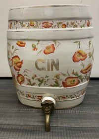 Antique Victorian Floral Gin Ceramic Barrel - $5K APR w/CoA APR57