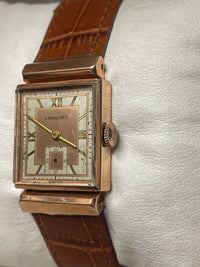 Longines vintage 1940s rose gold watch with crocodile strap- $13K APR w/ COA!!! APR57