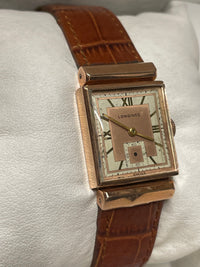 Longines vintage 1940s rose gold watch with crocodile strap- $13K APR w/ COA!!! APR57