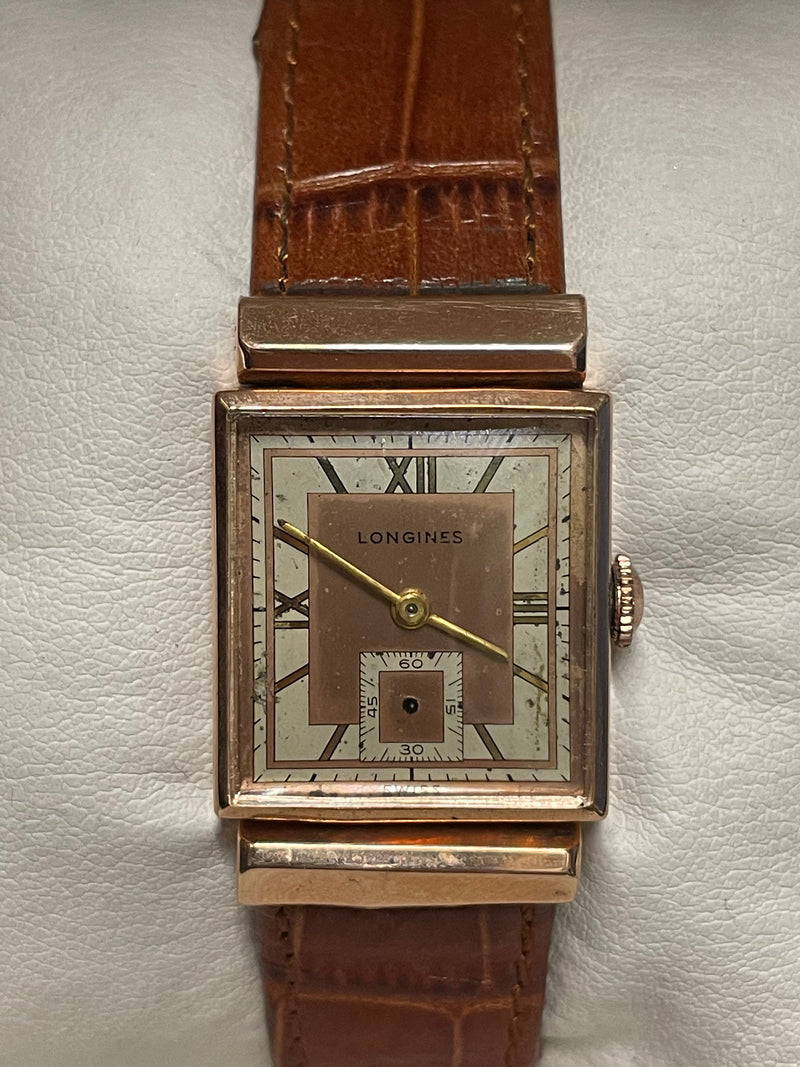 Longines vintage 1940s rose gold watch with crocodile strap- $13K APR w/ COA!!! APR57