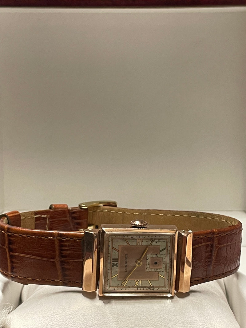 Longines vintage 1940s rose gold watch with crocodile strap- $13K APR w/ COA!!! APR57