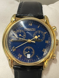 Hamilton Gold-Tone Men's Chronograph Watch with Blue Dial - $4K APR w/ COA! APR57