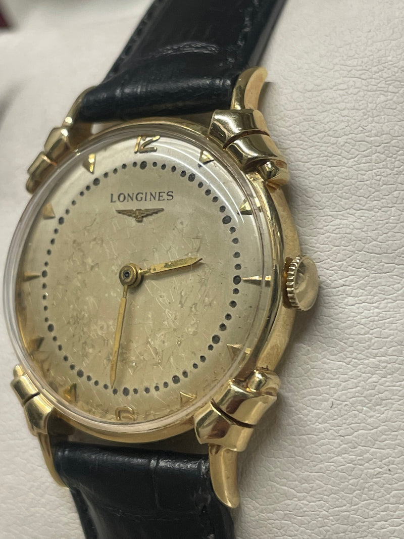 Longines Vintage 1940s Men´s Watch, Yellow Gold, Black Strap, - $10K APR w/ COA! APR57