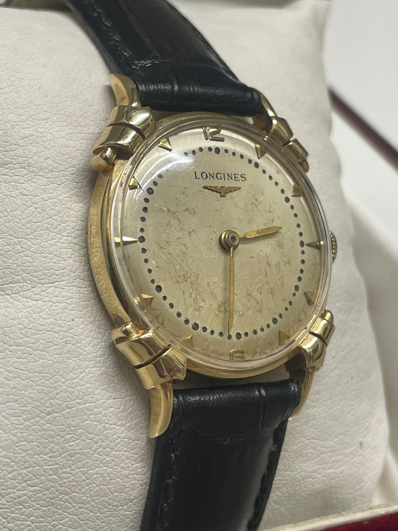 Longines Vintage 1940s Men´s Watch, Yellow Gold, Black Strap, - $10K APR w/ COA! APR57