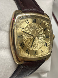 Longines Gold-Tone Cushion Watch, Hand-Engraved Dial, Perfect- $7K APR w/ COA! APR57