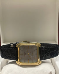 Longines Vintage 1940s Gold Watch, Silver Dial, Black Strap - $13K APR w/ COA!!! APR57