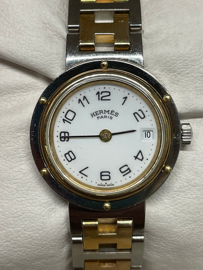 Hermes Ladies Gold & Steel Watch - Enamel Dial, Rare Vintage - $8K APR w/ COA!!! APR57