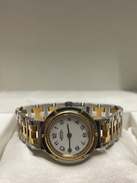 Hermes Ladies Gold & Steel Watch - Enamel Dial, Rare Vintage - $8K APR w/ COA!!! APR57