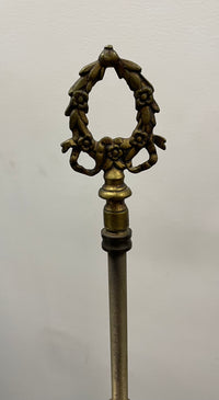 Early 1900’s Pair Of Gilt Brass Candlestick Lamps With Double Bulb - $10K APR w/CoA APR57