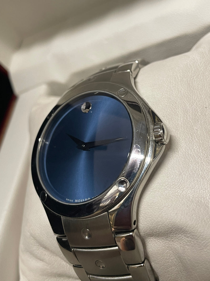 Movado Men s Stainless Steel Watch with Blue Sapphire Dial 4K APR w