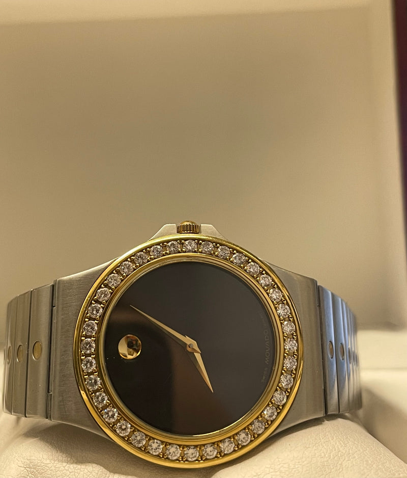 Movado 18K Gold Stainless Steel Watch with Diamond Bezel- $20K APR w/ COA! APR57