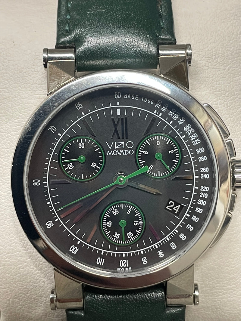 Movado Wristwatch Jumbo  Edition Chronograph with Green Strap -  $8K APR w/ COA! APR57