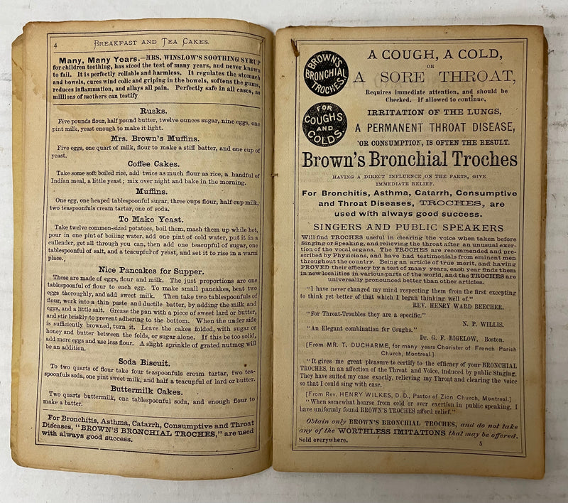 Mrs. Winslow's Domestic Receipt Book For 1872 - $1K APR w/CoA APR57