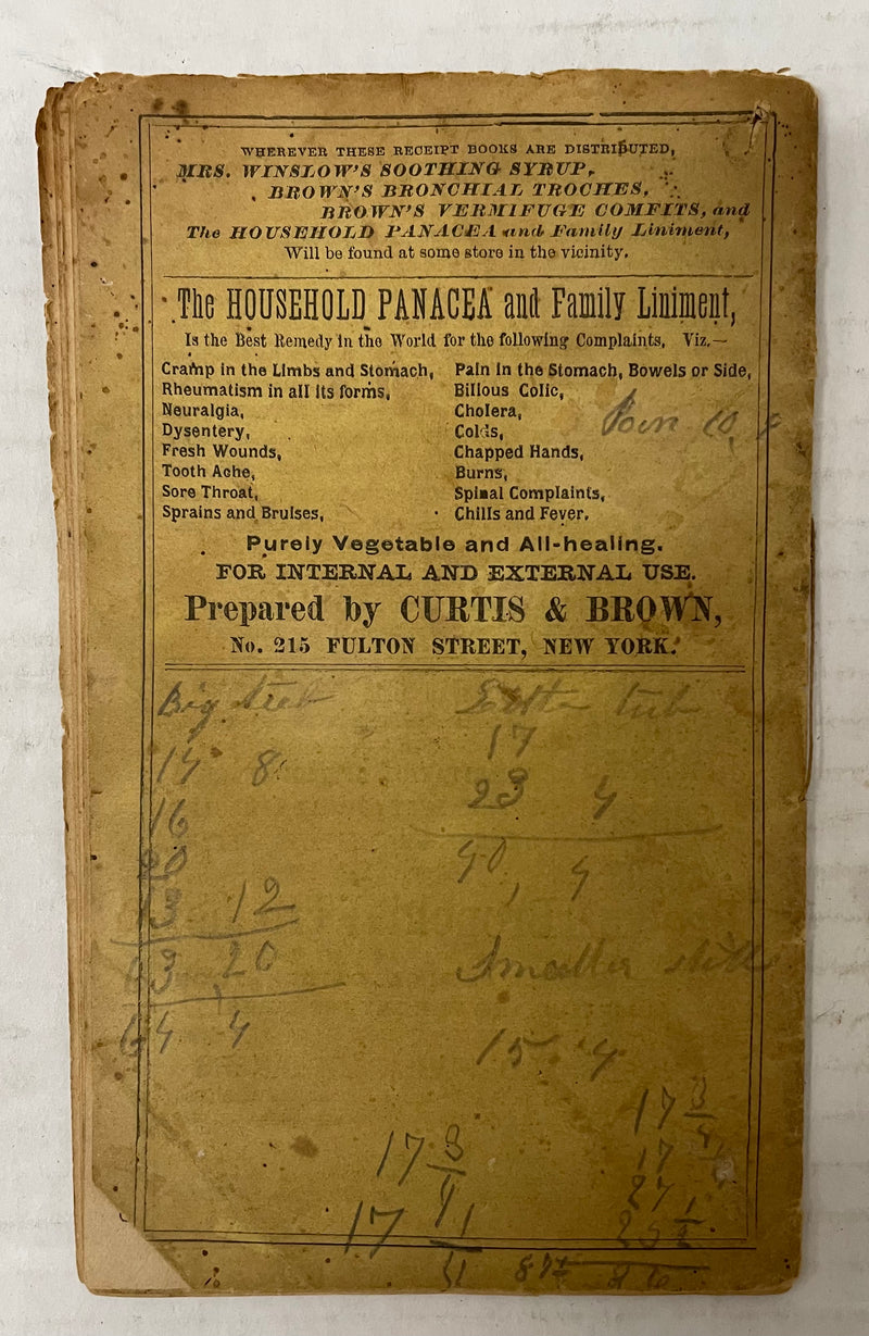 Mrs. Winslow's Domestic Receipt Book For 1872 - $1K APR w/CoA APR57