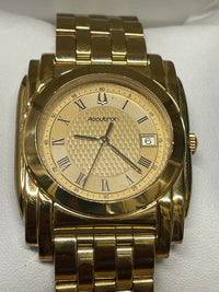 Accutron Vintage 1930s Gold-Tone Art Deco Watch with Textured  - $3K APR w/ COA! APR57