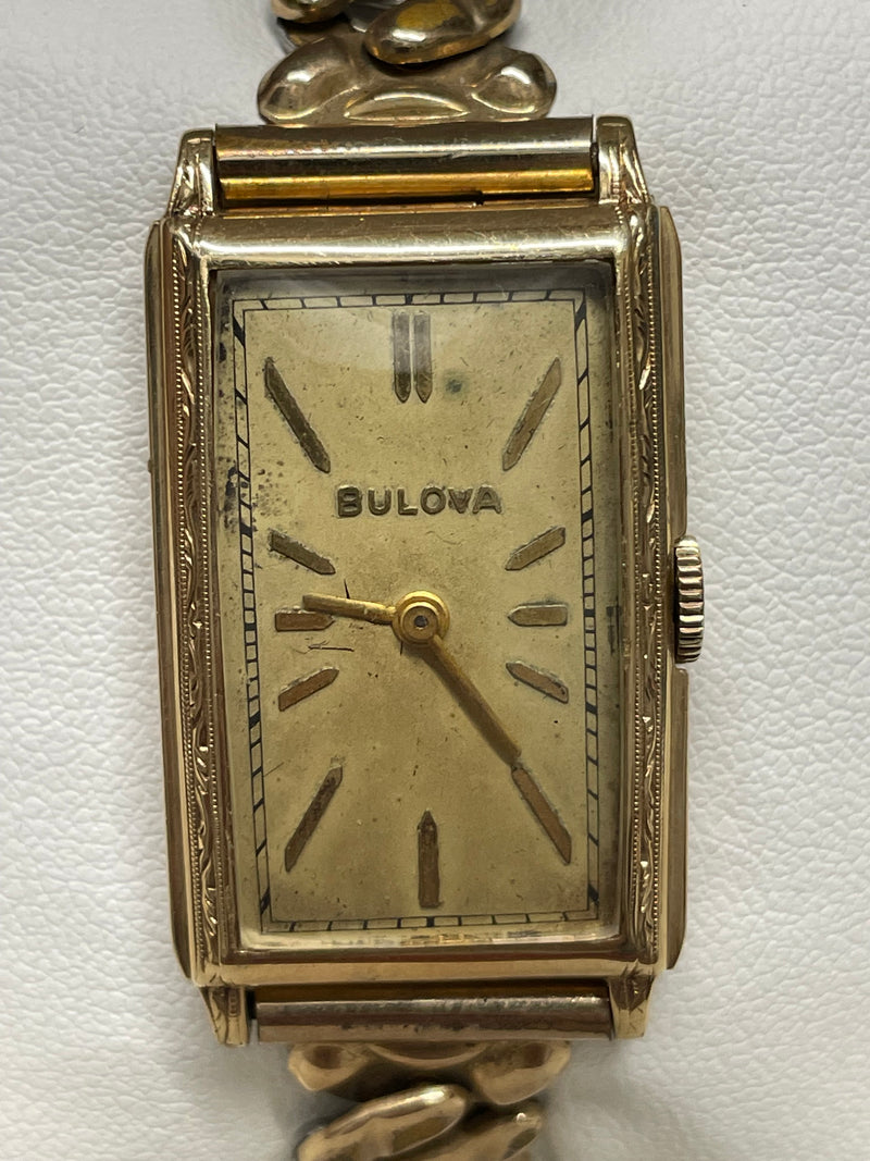 Bulova Vintage 1940s Curve-X Tank Watch in Solid Yellow Gold- $10K APR w/ COA!!! APR57