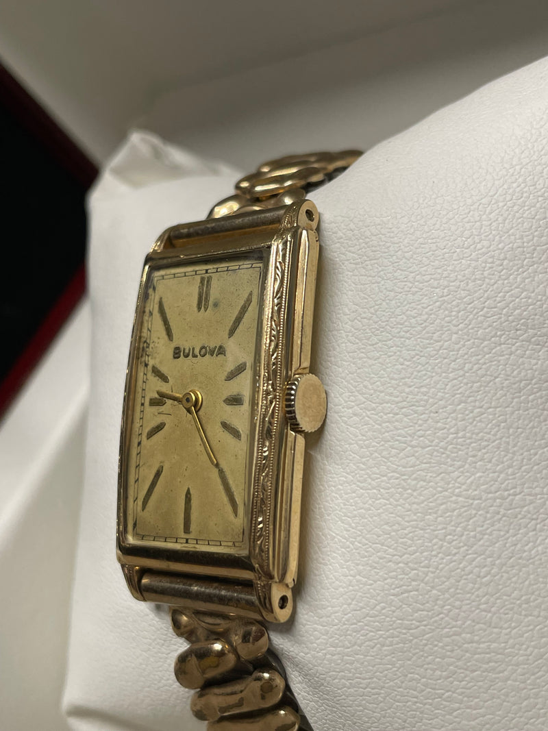 Bulova Vintage 1940s Curve-X Tank Watch in Solid Yellow Gold- $10K APR w/ COA!!! APR57