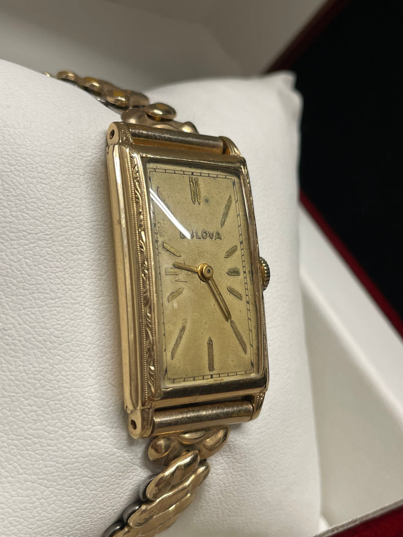 Bulova Vintage 1940s Curve-X Tank Watch in Solid Yellow Gold- $10K APR w/ COA!!! APR57