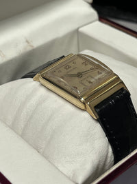 HAMILTON Beautiful Squared Shaped 14K Yellow Gold Men's Watch - $13K APR w/ COA! APR 57