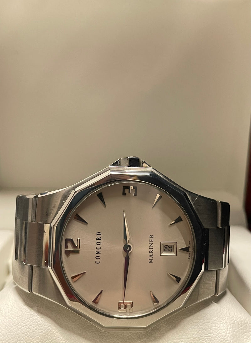 Concord Men's Watch:Stainless Steel,Platinum Dial, New Condition- $10K APRw/COA! APR57