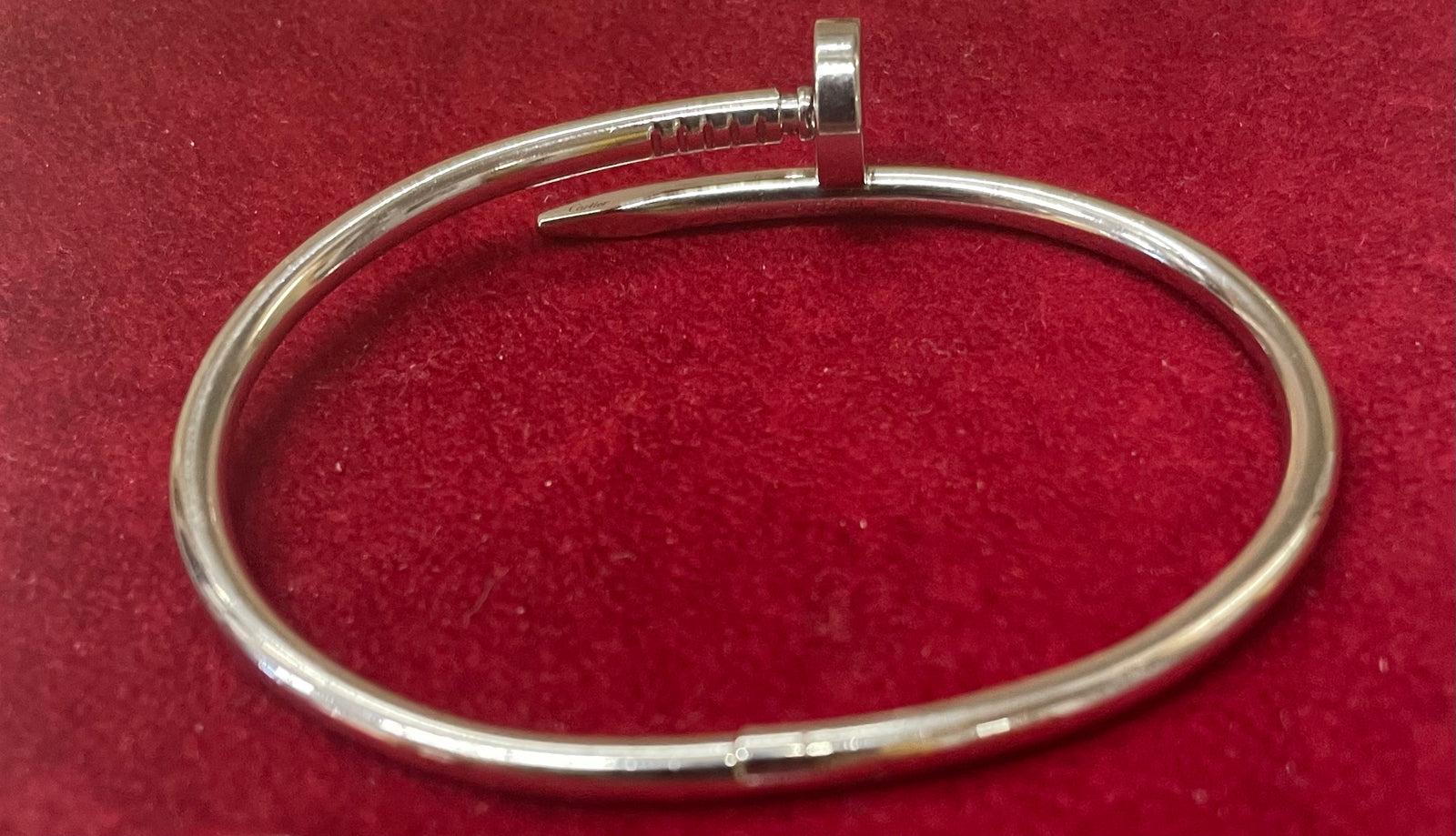 Cartier 18K White Gold Juste Un Clou Nail Bracelet 10K APR w CoA
