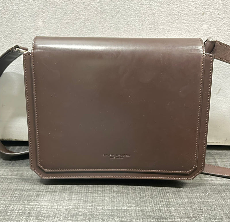 Ralph Lauren RL 888 Box Calfskin Crossbody Bag In Mocha - $4K APR w/CoA APR57