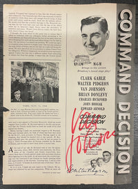 Signed Van Johnson & Walter Pidgeon Command Decision Advert - $8K APR w/CoA APR57