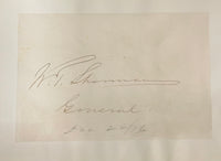 1876 Civil War William Tecumseh Sherman Autograph - $5K APR w/CoA APR57