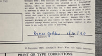 Signed Rumer Godden Who’s Who In America Application Document - $10K APR w/CoA APR57